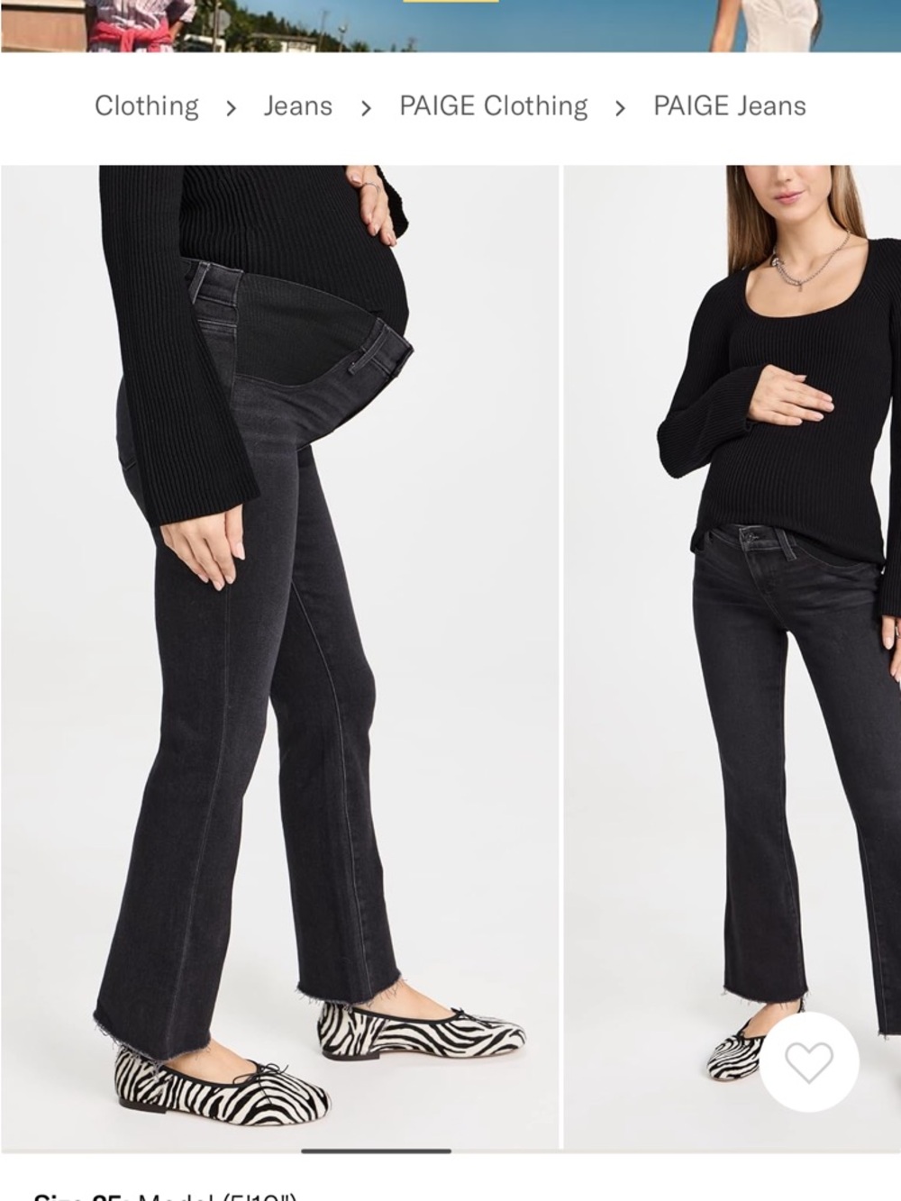 PAIGE Claudine Maternity Jeans with Raw Hem - Picture 3 of 5